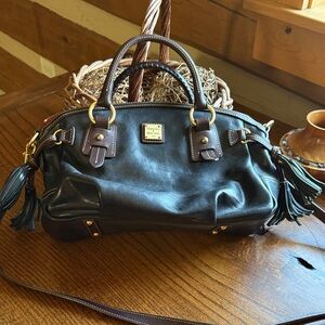 Dooney & Bourke Black Florentine Medium Mail Leather Satchel